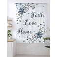 thumbnail image 2 of Sheer Curtains 72 Inches Long, Texas Star Country Semi Sheer Curtains Light Filtering Window Treatment, Blue Farmhouse Branches Privacy Voile Drapes for Living Room Bedroom 52x72 Inch, 2 of 7