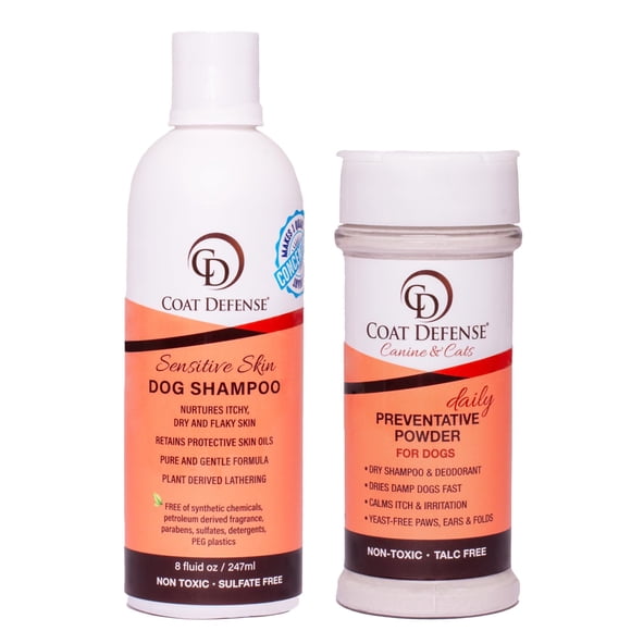 Champú y polvo seco Bundle COAT DEFENSE Paw Licker para perros