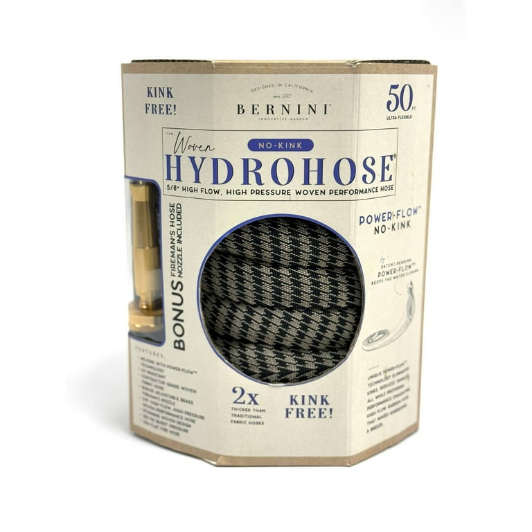 HIRAMEsan 50' No Kink Woven Hydrohose Black/White - Walmart.com