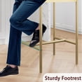 thumbnail image 4 of Set of 2 37-pulgada bar stools con metal legs, pu asientos, backrest, y footrest: perfect para dining room, kitchen, o party (gold), 4 of 7
