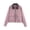 Pink, variant on Women’s Corduroy Baseball Jacket with Faux Leather Collar Full-Zip Front Functional Pockets Spring & Winter Outerwear Khaki Size XS