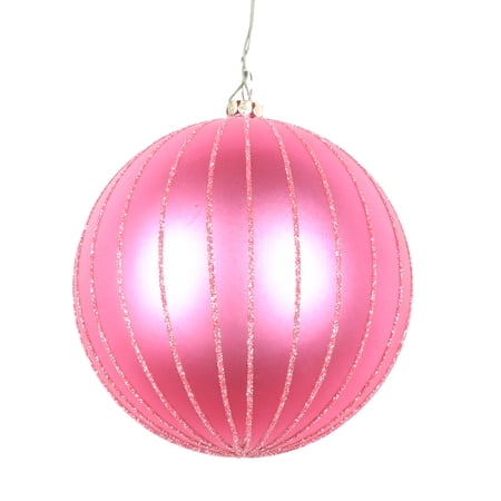 Vickerman 4 Mauve Matte Glitter Ball Christmas Ornament 4 pieces per bag