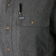 thumbnail image 4 of Long Sleeve 2-Pocket Solid Heather Flannel Shirt With Pen-Slot, 4 of 5
