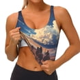 thumbnail image 4 of Lsque Western Desert Cloud Cowboy Printed Women'S Sports Bra, Compression, Moisture Wicking, High-Impact Sports Bra For Women,Supportive sports bra-Medium, 4 of 9