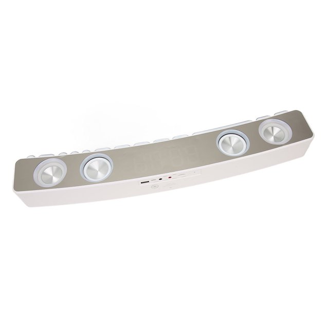 Barra De Sonido Para Computadora Para Computadora De Escritorio, Subwoofer HiFi Alimentado Por USB Altavoz Dinámico Para Juegos De PC, Con Radio Reloj Despertador, Para Monitor