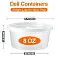 thumbnail image 3 of BagDream 100 Sets Deli Containers with Lids 8 oz, Leak-Proof & BPA Free Airtight Takeout Plastic Food Storage Containers for Soup, Freezer/Microwave/Dishwasher Safe, 3 of 8