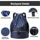 thumbnail image 5 of Sports Drawstring Backpack - String Swim Gym Bag with Shoes Compartment and Wet Proof Pocket for Women&Men, 5 of 5