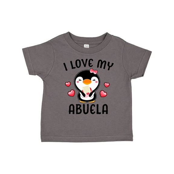 Inktastic I Love My Abuela with Cute Penguin and Hearts Girls Toddler T-Shirt