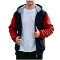 thumbnail image 6 of LpwkSSA Men's Winter Casual Solid Color Hooded Coats Long Sleeve Light Weight Zipper Pocket Jacket Comfort Outwear Blue L, 6 of 8