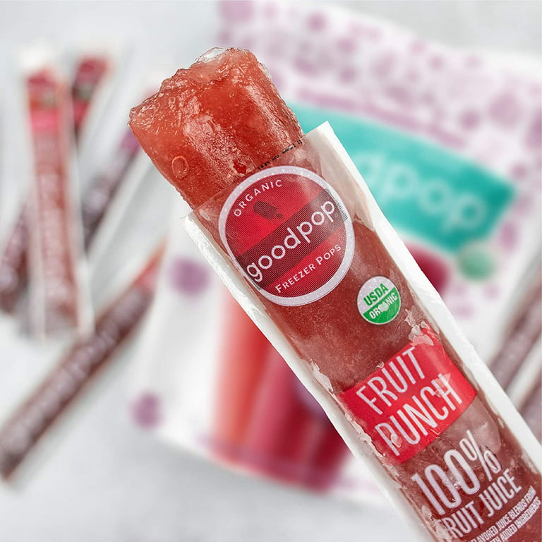 GoodPop Organic Junior Pops Orange Cherry Grape Pack, 100% Juice Ice Pops,  6 Ct 