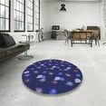 thumbnail image 4 of Ahgly Company Machine Washable Indoor Rectangle Transitional Slate Blue Area Rugs, 7' x 9', 4 of 7