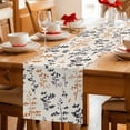 thumbnail image 5 of Orange Grey Botanical Table Runner - 90 Inch Long Rustic Country Spring Floral Summer Leaf Cotton and Linen Blended Dress Scarves Farmhouse Table Runner for Kitchen Dining, Coffee Table, 13" x 90", 5 of 8