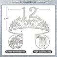 thumbnail image 2 of 12th Birthday Glitter Sash & Silver Starry Sky Tiara Set for Girls, 2 of 7
