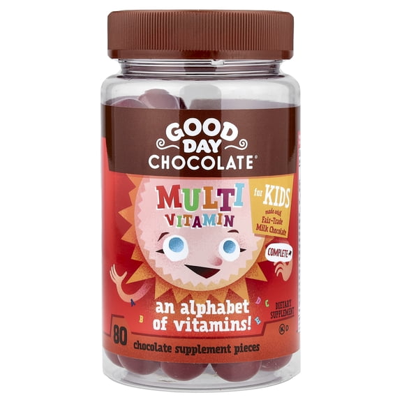 Good Day Chocolate Multivitamin for Kids, Chocolate, 80 Pieces