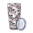 thumbnail image 1 of Waldeal Floral Skull Tumbler Cup, Stainless Steel Insulated Travel Coffee Mug for Men Women 20 OZ, 1 of 7