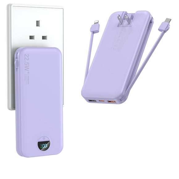 Power Bank Ffnpua 12000mAh USB C con Cargador de Pared y Carga Rápida