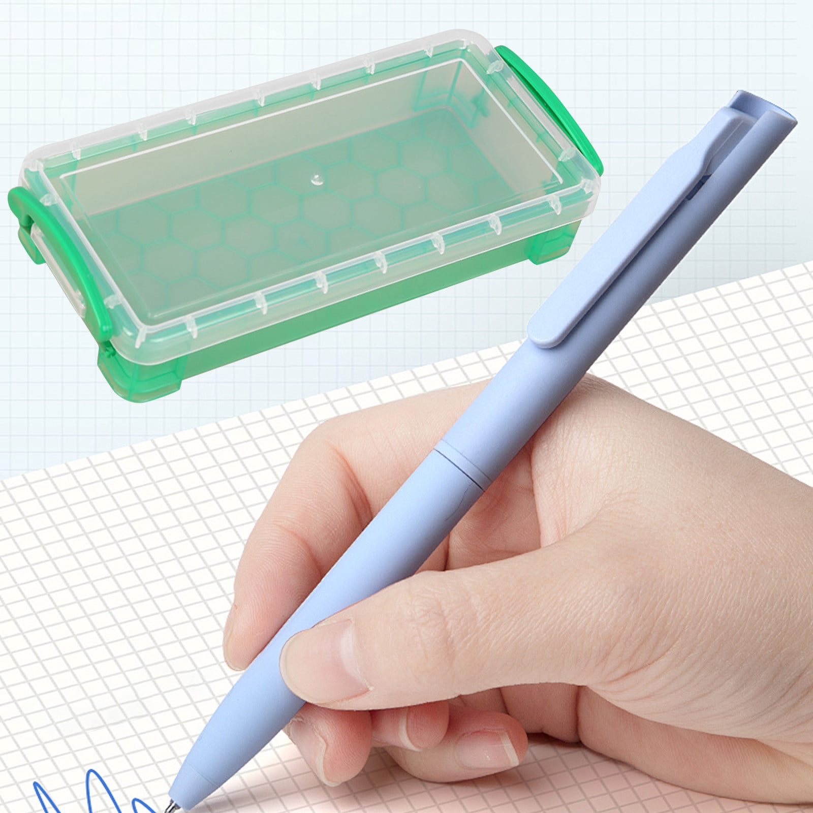 Asxite Saving Clearance 2024! Pen Storage Organization Bag,1 Pack Plastic Pencil Box Large Capacity Pencil Boxes Clear Boxes Office Supplies Storage Organizer Box