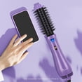 thumbnail image 5 of Cepillo de aire caliente, secador y voluminizador de un solo paso Aima Beauty Salon, cepillo secador de pelo 4 en 1, herramientas de peinado, morado-redondo, 5 of 5