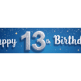 thumbnail image 4 of Decorative Blue Happy 13th Birthday Banner with Elegant Design for Birthday Party, Celebration Decor, Indoor Event, 4 of 7