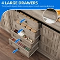 thumbnail image 4 of Uforic 59" Farmhouse Sideboard Cabinet, Kitchen Storage Buffet Cabinet with Doors & Drawers & Adjustable Shelves, Wash Gray, 4 of 10