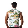 thumbnail image 3 of Yiaimeir Men's Hawaiian Lapel Button-down Shirt T-shirt Top，Size M-3XL, 3 of 4