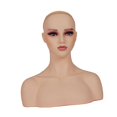 thumbnail image 2 of Cabeza de peluca femenina, modelo de exhibición de pelucas de maniquí, suave, profesional, con hombro, soporte para cabeza de pelucas de maniquí, para, 2 of 8
