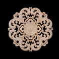 thumbnail image 4 of 3X Rubber Wood Carved Long Applique Unpainted Flower Walls Cabinets Door Decor Wood Color, 4 of 8