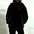 thumbnail image 4 of Bexdxz Zip Up Hoodie Women Velvet Elegant Oversized Long Sleeve Hooded Sweatshirt | Womens Hoodies Pullover 2026 Velvet Oversized Loose Fit Full Zip Hooded Black L, 4 of 6