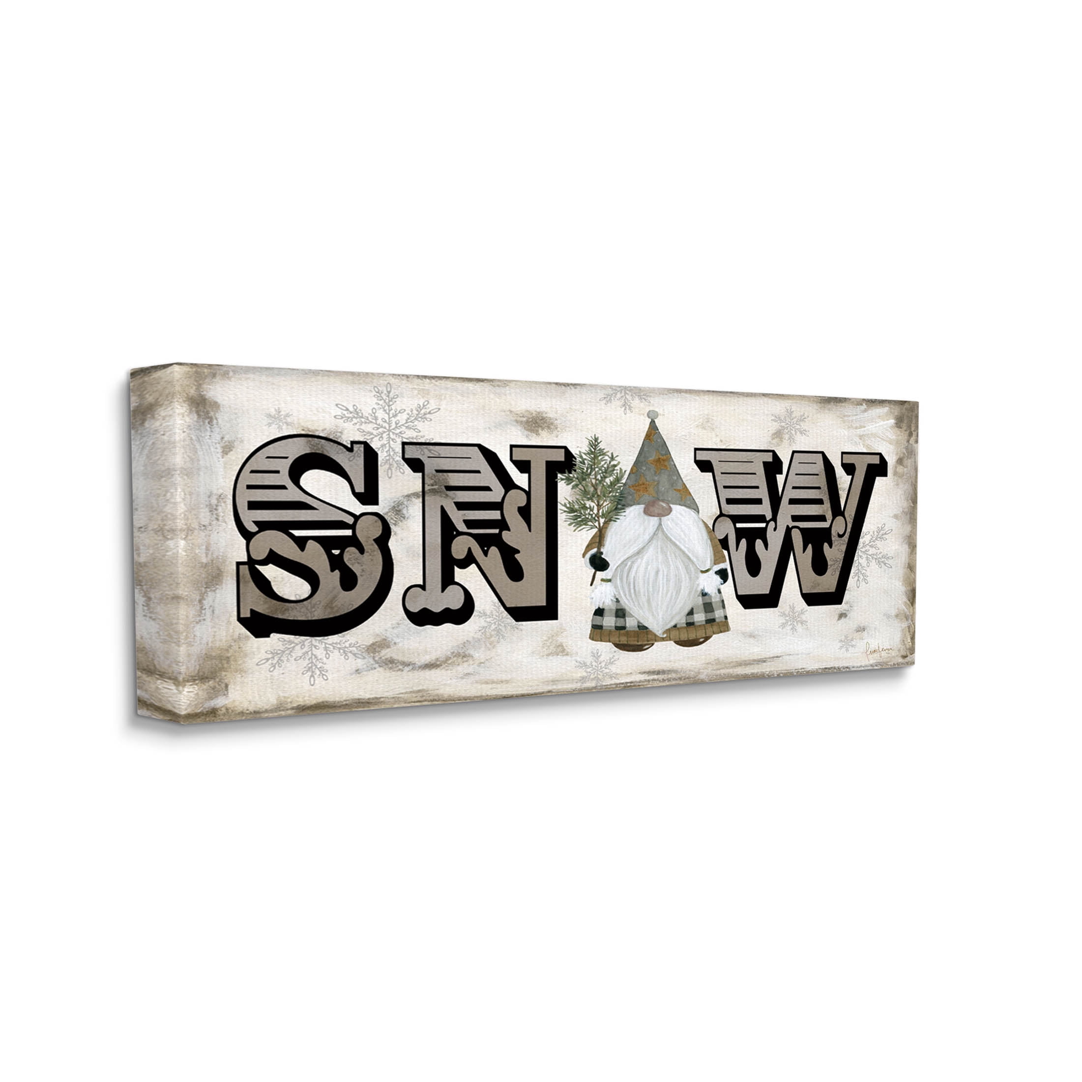 Stupell Industries Winter Snow Holiday Gnome Graphic Art Gallery Wrapped Canvas Print Wall Art, Design by Livi Finn