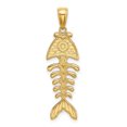 thumbnail image 4 of 14K Yellow Gold Texture Polished Finish 3-D Fishbone Charm, 4 of 5