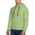 thumbnail image 3 of Wukai Green Gingham Print Men Hoodies Fleece Sweatshirts Long Sleeve Sweaters Pullover Fall Outfits Winter Clothes-XX-Large, 3 of 7