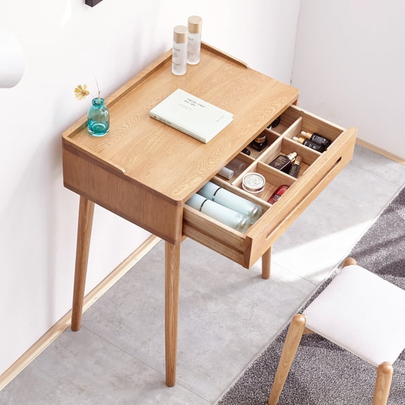 CITYLE Dresser Bistro Table dresser 100% solid table table desk top table dresser compact dresser accessories storage width 60cm storage drawer natural wood natural(No Stool)