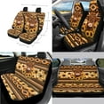 thumbnail image 2 of Renewold American Tribal Highland Cow Sunflower 14 PCS Car Seat Cover Full Set with Steering Wheel Seat Belt Strap Pads Cup Coasters Trash Bag Rearview Mirror Armrest Pad Handbrake Cover Set, 2 of 7