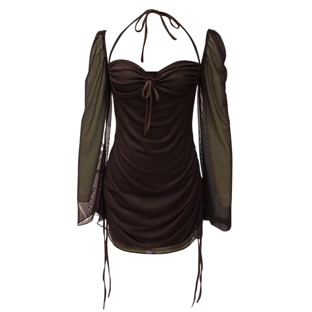 feng shui mini dress black Italia Azure Halterneck Mini Dress Black main image 0