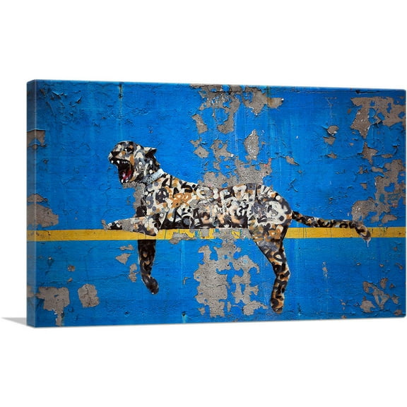 ARTCANVAS Yankee Stadium Tiger Canvas Art Print by Banksy - Size: 26" x 18" (0.75" Deep)