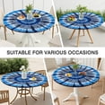 thumbnail image 7 of Blue White Tie Dye Spiral Pattern Round Fitted Tablecloth with Elastic Edge,Dining Table Cover Waterproof,Outdoor Round Tablecloth for Camping,Dining,Indoor and Outdoor, 7 of 7