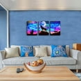 thumbnail image 2 of Canvas Wall Art For Living Room Bathroom Wall Decor For Bedroom Kitchen Artwork Canvas Art Prints 3 Pieces Modern Framed Office Home Decorations Blue Starry Sky Landscape Paintings Wolf Hang Pictures, 2 of 6