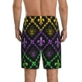 thumbnail image 3 of Daiia Mardi Gra Geometric Mens Woven Stretch Pajama Short,Short Pajama Pants-4X-Large, 3 of 9