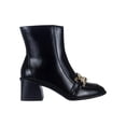 thumbnail image 3 of IMPO Womens Black Chain Detail Cushioned Jeriel Square Toe Block Heel Zip-Up Booties 8 M, 3 of 4