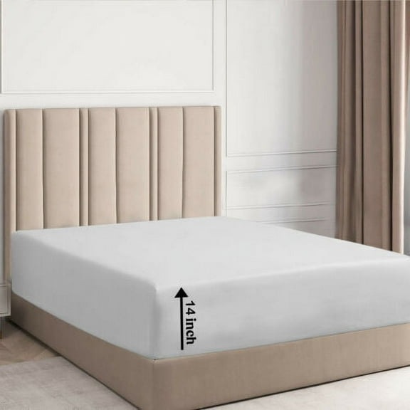 Soft Microfiber Fitted Bed Sheets Extra Deep 14 Inches For Twin, Full, Queen or King Size Mattresses