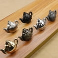 thumbnail image 4 of Tiradores pequeños con forma de taza de té para armario. Cepillado, 4 of 9