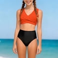 thumbnail image 4 of HCNTES Girls Swimsuit Bikini Sets 2 Piece Bathing Suits For Teen Girls Swimwear Kids Outdoor Activities Clothing in Summer(S-Orange,3-4 Years), 4 of 8