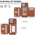 thumbnail image 4 of Decase Crossbody Wallet Case with Credit Card Holder Stand for iPhone 14, RFID Blocking Design,with Wrist Strap Rugged Shockproof PU Leather Case Cover, brown, 4 of 8