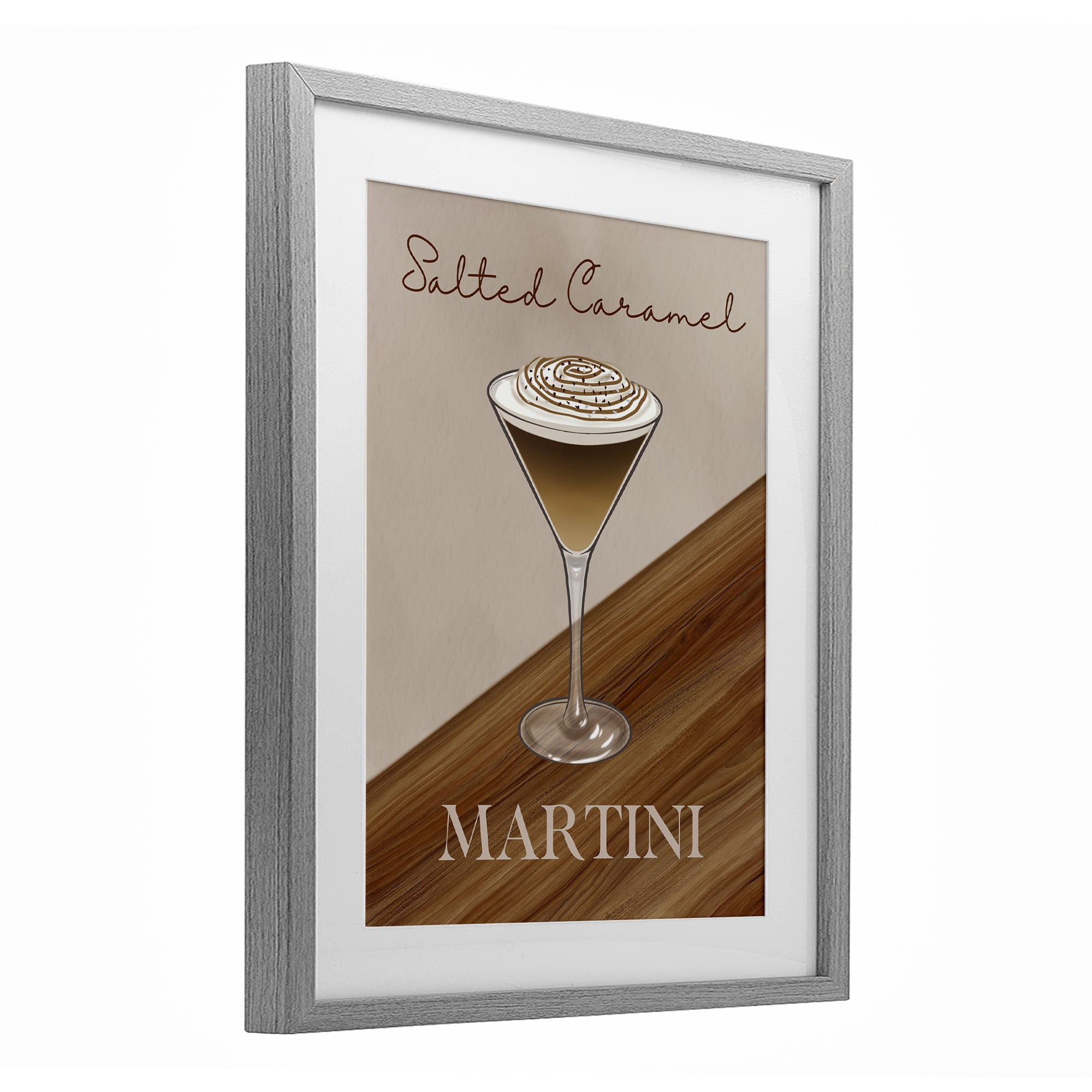 Stupell Industries Salted Caramel Martini Gray Framed Print Under Glass, design by Marcus Prime