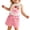 .Pink, variant on Agkizg Kids Girls Clothing Set 3 Piece Outfit Neck Sleeveless Top Belt Shorts Set
