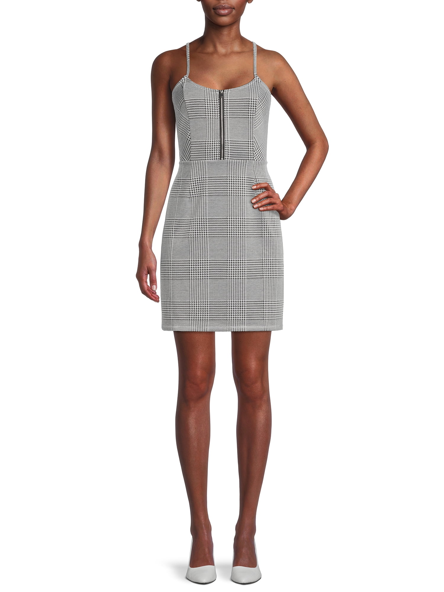 No Boundaries Juniors' Sleeveless Plaid Dress