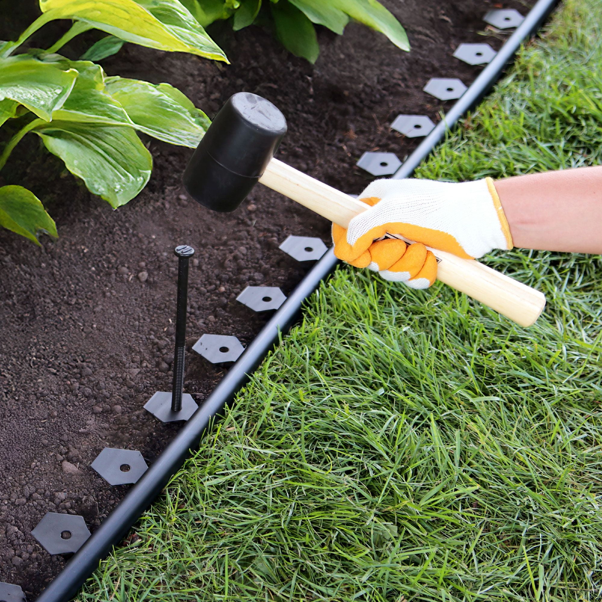 Master Mark Dig-Free Edging 20 ft Black Plastic Garden Border Edging