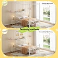 thumbnail image 5 of EnHomee Twin Size Canopy Bed Frame with Headboard Canopy Metal Bed Frame with 4 Removable Posts Platform Metal Canopy Bed, Curtain Not Included, White, 5 of 7