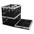 thumbnail image 1 of Kekow Panier de Rangement Pliable en Plastique Noir de 28 L, Lot de 3 Caisses Pliantes de Rangement, 1 of 4