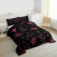 thumbnail image 3 of jejeloiu Western Cowgirl Hats Full Size Comforter Sets,Cute Stars Print Bedding Sets For Girls Teens Reversible 3-Piece, 3 of 8